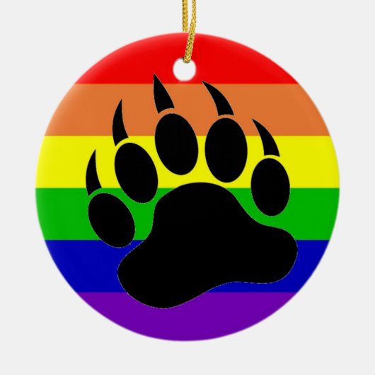 Gay Pride-Bärn-Tatze Keramikornament (Vorne)