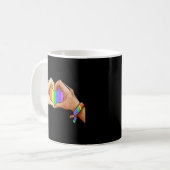 Gay Pride Bekleidung LGBT Regenbogen Flag Herzensv Kaffeetasse (Vorderseite Links)