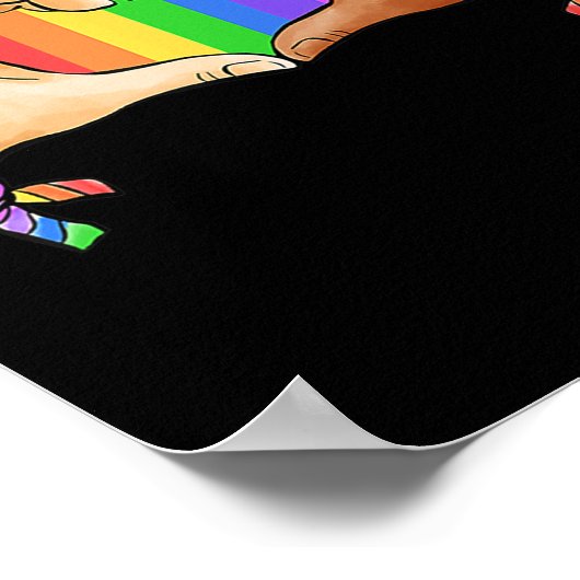 Gay Pride Bekleidung LGBT Regenbogen Flag Herzensv Poster (Ecke)