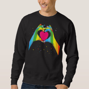 Gay Pride Bekleidung Lgbt Regenbogen Flag Herzensv Sweatshirt