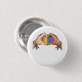 Gay Pride Bekleidung Lgbt Regenbogen Flag T Herz Button (Vorne & Hinten)