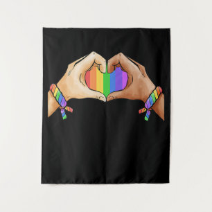 Gay Pride Bekleidung Lgbt Regenbogen Flag T Herz Wandteppich
