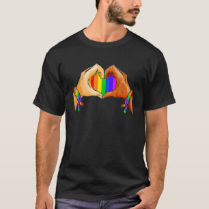 Gay Pride Bekleidung LGBT-Regenbogenflagge Herz LG T-Shirt