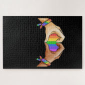 Gay Pride Bekleidung LGBT Regenbogenflagge Herzerk Puzzle (Horizontal)