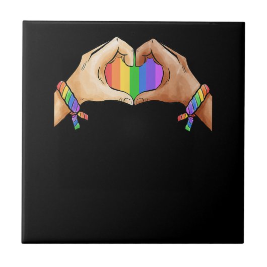 Gay Pride Bekleidung LGBT Regenbogenflagge T Shirt Fliese (Vorderseite)