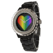 Gay Pride beobachten Rainbow Liebe Armbanduhren Ge (Schrägansicht)