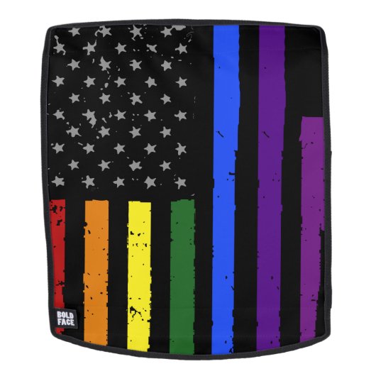 Gay Pride beunruhigte amerikanische Flagge Rucksack (Abnehmbare Front)