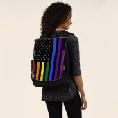 Gay Pride beunruhigte amerikanische Flagge Rucksack (Ausgewaschen)