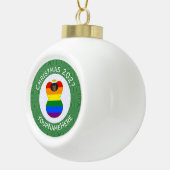 Gay Pride Black Angel Flag Weihnachten Personalisi Keramik Kugel-Ornament (Rechts)