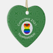 Gay Pride Black Angel Flag Weihnachten Personalisi Keramik Ornament (Rechts)