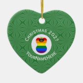 Gay Pride Black Angel Flag Weihnachten Personalisi Keramik Ornament (Vorne)