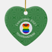 Gay Pride Black Angel Flag Weihnachten Personalisi Keramik Ornament (Hinten)