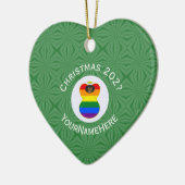 Gay Pride Black Angel Flag Weihnachten Personalisi Keramik Ornament (Links)