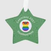 Gay Pride Black Angel Flag Weihnachten Personalisi Ornament (Rückseite)
