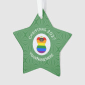Gay Pride Black Angel Flag Weihnachten Personalisi Ornament (Vorderseite)