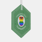 Gay Pride Black Angel Flag Weihnachten Personalisi Ornament Aus Glas (Vorderseite Rechts)