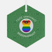 Gay Pride Black Angel Flag Weihnachten Personalisi Ornament Aus Glas (Rückseite)