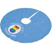 Gay Pride Black Angel Hanukkah Flag Personalisiert Polyester Weihnachtsbaumdecke (Schrägansicht)