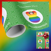 Gay Pride Black Hair Angel Weihnachtsfahne Persönl Geschenkpapier