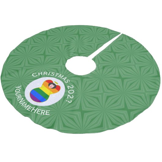 Gay Pride Black Hair Angel Weihnachtsfahne Persönl Polyester Weihnachtsbaumdecke (Schrägansicht)