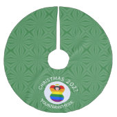 Gay Pride Black Hair Angel Weihnachtsfahne Persönl Polyester Weihnachtsbaumdecke (Vorderseite)