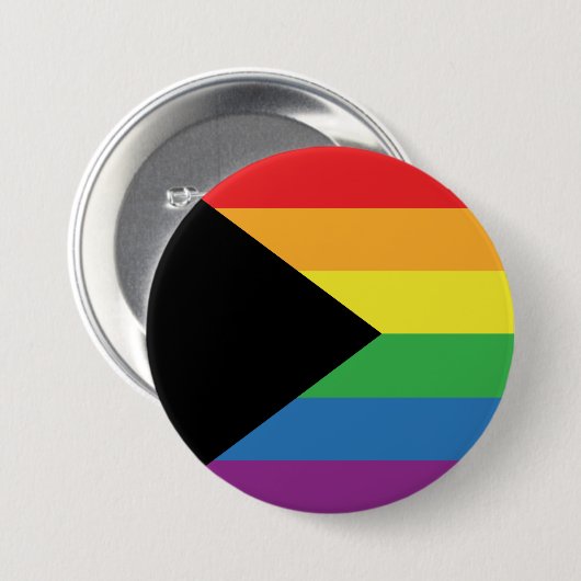 Gay Pride - BLM-Gay Pride-Flag - Regenbogenstreife Button (Vorne & Hinten)