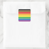 Gay Pride - BLM-Gay Pride-Flag - Regenbogenstreife Quadratischer Aufkleber (Tasche)