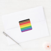 Gay Pride - BLM-Gay Pride-Flag - Regenbogenstreife Quadratischer Aufkleber (Umschlag)