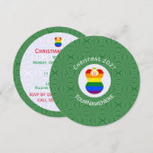 Gay Pride Blonde Angel Weihnachtsflagge Personalis Einladung (Vorne/Hinten)