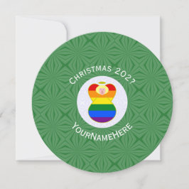 Gay Pride Blonde Angel Weihnachtsflagge Personalis Einladung