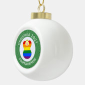 Gay Pride Blonde Angel Weihnachtsflagge Personalis Keramik Kugel-Ornament (Rechts)
