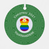 Gay Pride Blonde Angel Weihnachtsflagge Personalis Ornament Aus Metall (Vorderseite)