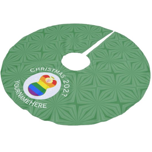 Gay Pride Blonde Angel Weihnachtsflagge Personalis Polyester Weihnachtsbaumdecke (Schrägansicht)