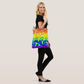 Gay Pride Bokeh Flag Necklace Tasche (Am Model)