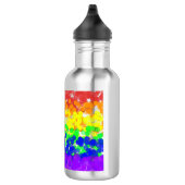 Gay-Pride-Bokeh-Flagge Edelstahlflasche (Rechts)