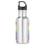 Gay-Pride-Bokeh-Flagge Edelstahlflasche (Rückseite)