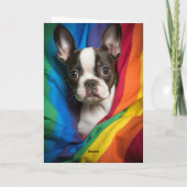 Gay Pride Boston Terrier Card Karte (Rückseite)