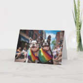Gay Pride Boston Terriers Karte (Rückseite)