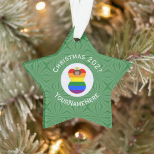 Gay Pride Brown Angel Weihnachtsfahne Personalisie Ornament
