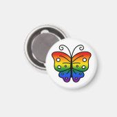 Gay Pride Butterfly Magnet (Vorderseite/Rückseite)