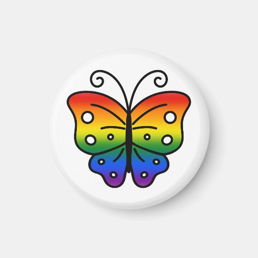 Gay Pride Butterfly Magnet (Vorne)