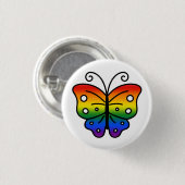 Gay Pride Butterfly Pin Badge Button (Vorne & Hinten)