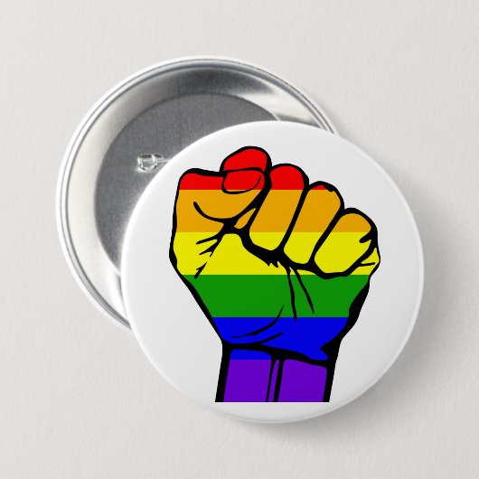 Gay Pride-Button - Pride Flaggen-Knopf - Button (Vorne & Hinten)