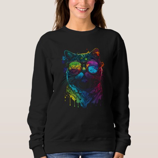 Gay Pride Cat Animal Pride Month Cute Equality LG Sweatshirt (Vorderseite)