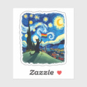 Gay Pride Cat Art Cat Starry Night Style LGBTQ Pri Aufkleber (Blatt)