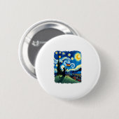 Gay Pride Cat Art Cat Starry Night Style LGBTQ Pri Button (Vorne & Hinten)