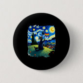 Gay Pride Cat Art Cat Starry Night Style LGBTQ Pri Button (Vorderseite)