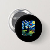 Gay Pride Cat Art Cat Starry Night Style LGBTQ Pri Button (Vorne & Hinten)