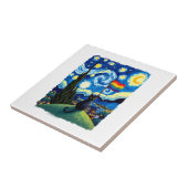 Gay Pride Cat Art Cat Starry Night Style LGBTQ Pri Fliese (Seite)