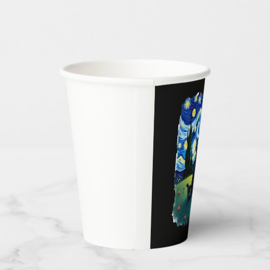 Gay Pride Cat Art Cat Starry Night Style LGBTQ Pri Pappbecher (Rechts)